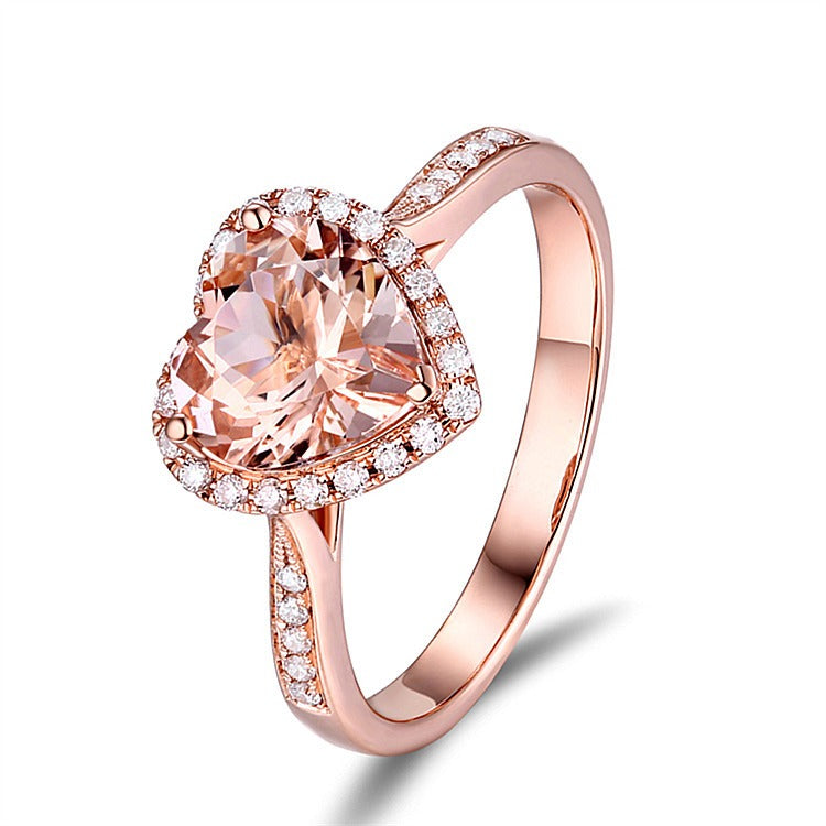 Sparkling Heart Crystal Ring | Rose Gold