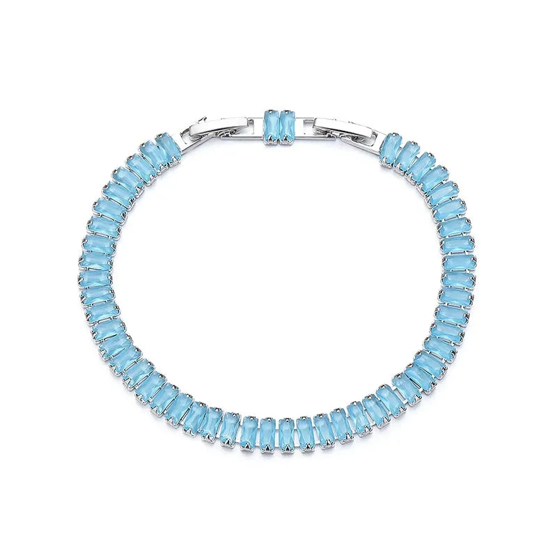 Luxury Retro Blue Zircon Bracelet | Silver