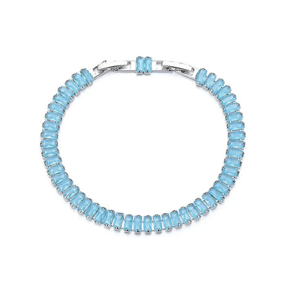Luxury Retro Blue Zircon Bracelet | Silver