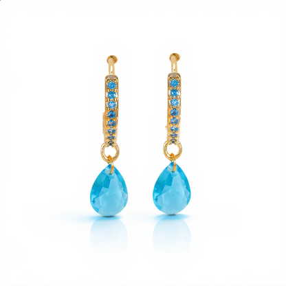 Aquamarine Drop Earrings | Gold