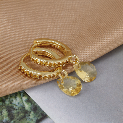 Aquamarine Drop Earrings | Gold