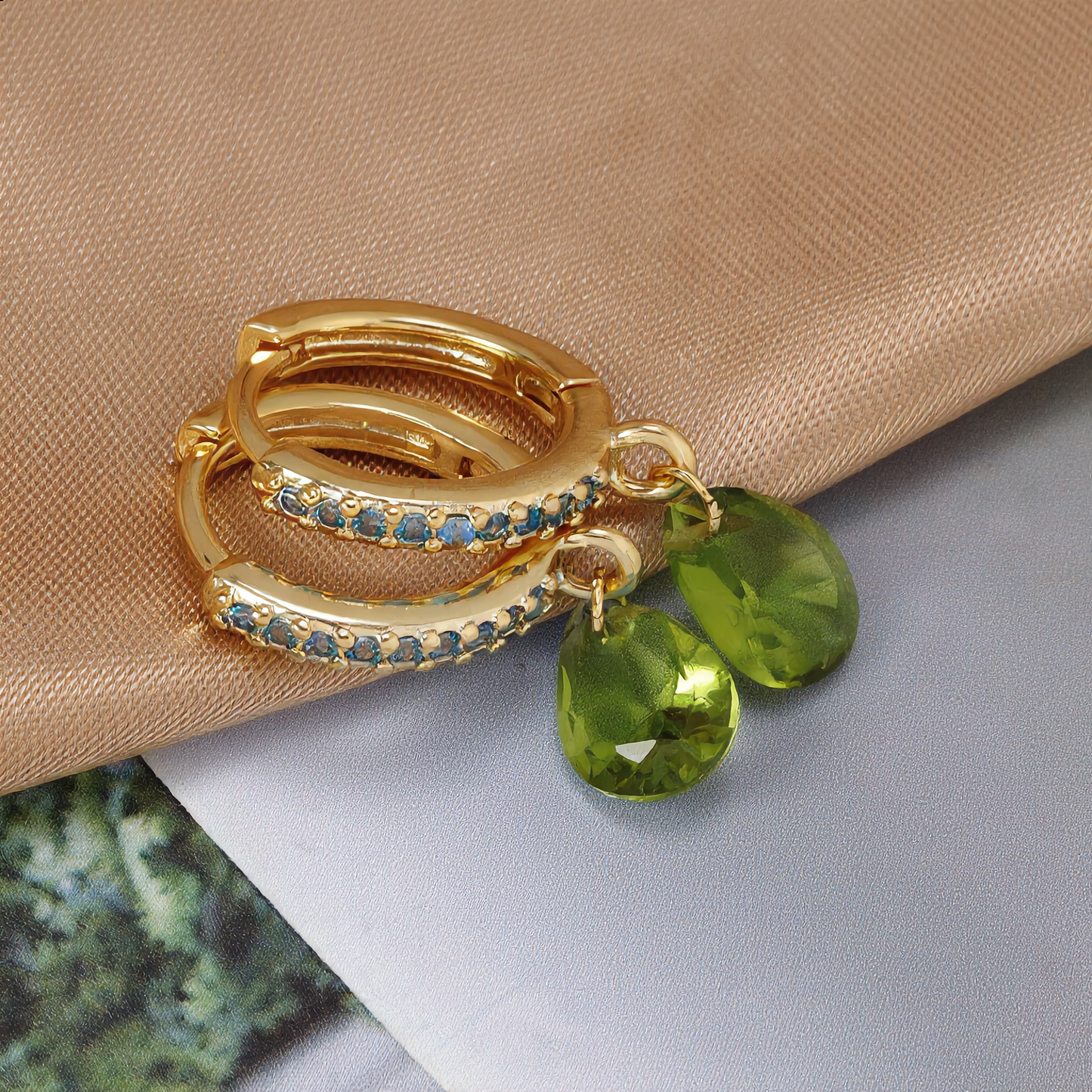 Aquamarine Drop Earrings | Gold