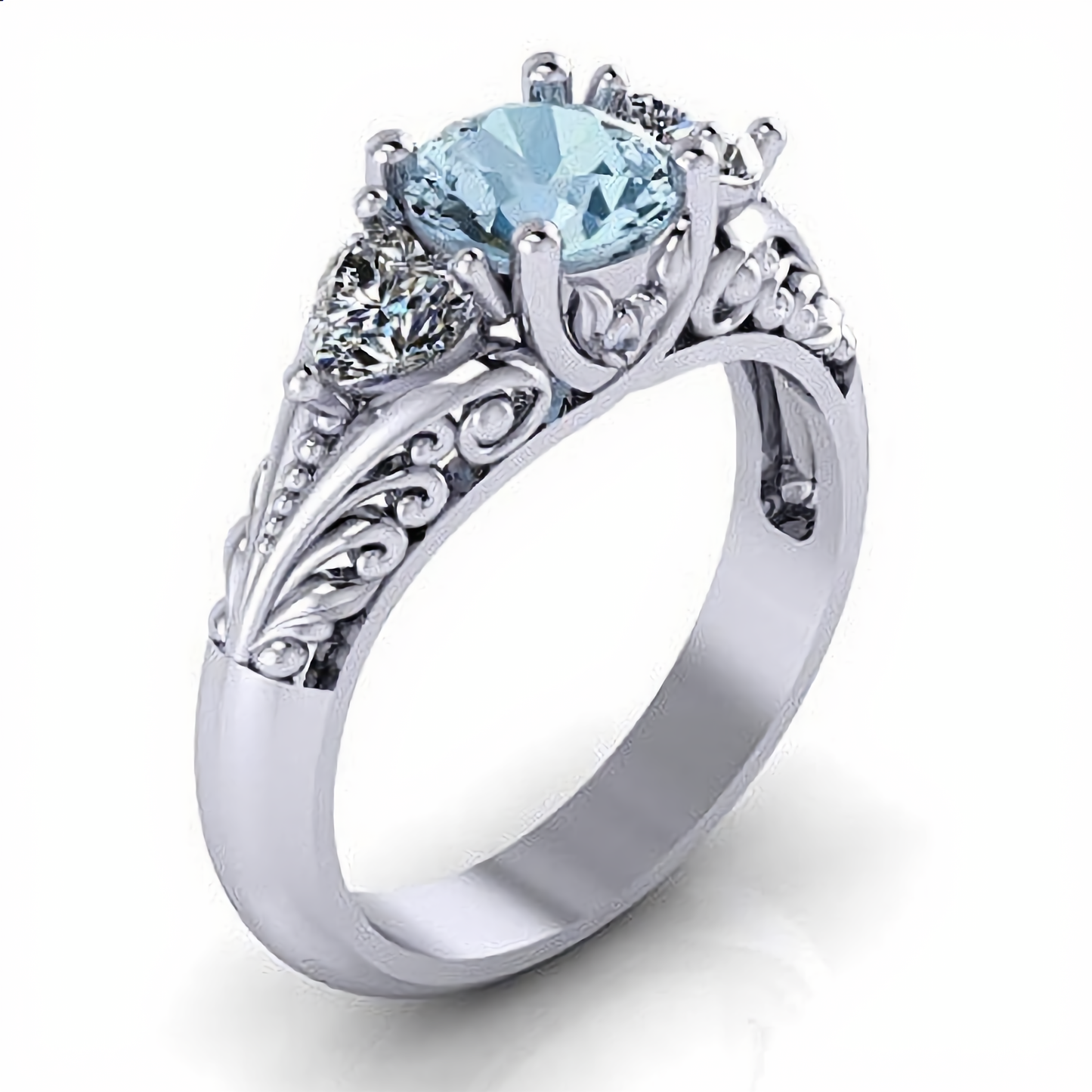 Blue Center Stone Ring | Silver