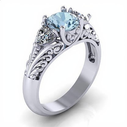 Blue Center Stone Ring | Silver