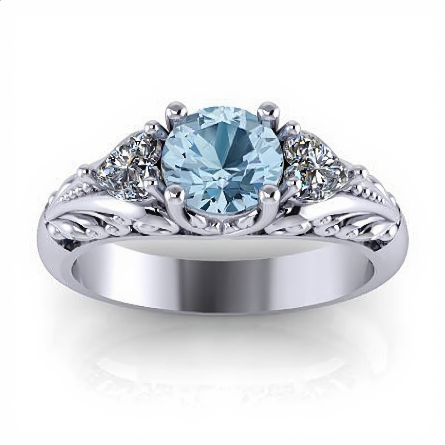 Blue Center Stone Ring | Silver