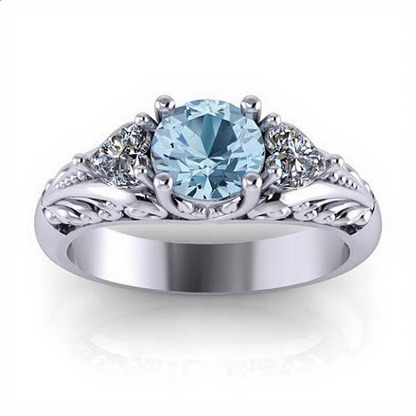 Blue Center Stone Ring | Silver