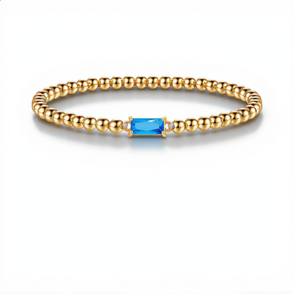 Luxury Bead Bracelet with Crystal | Gold