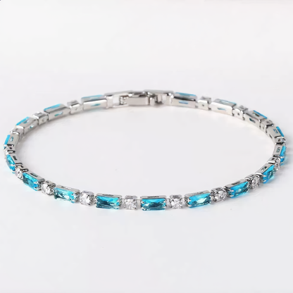 Luxury Bracelet with Blue Crystals | Gold