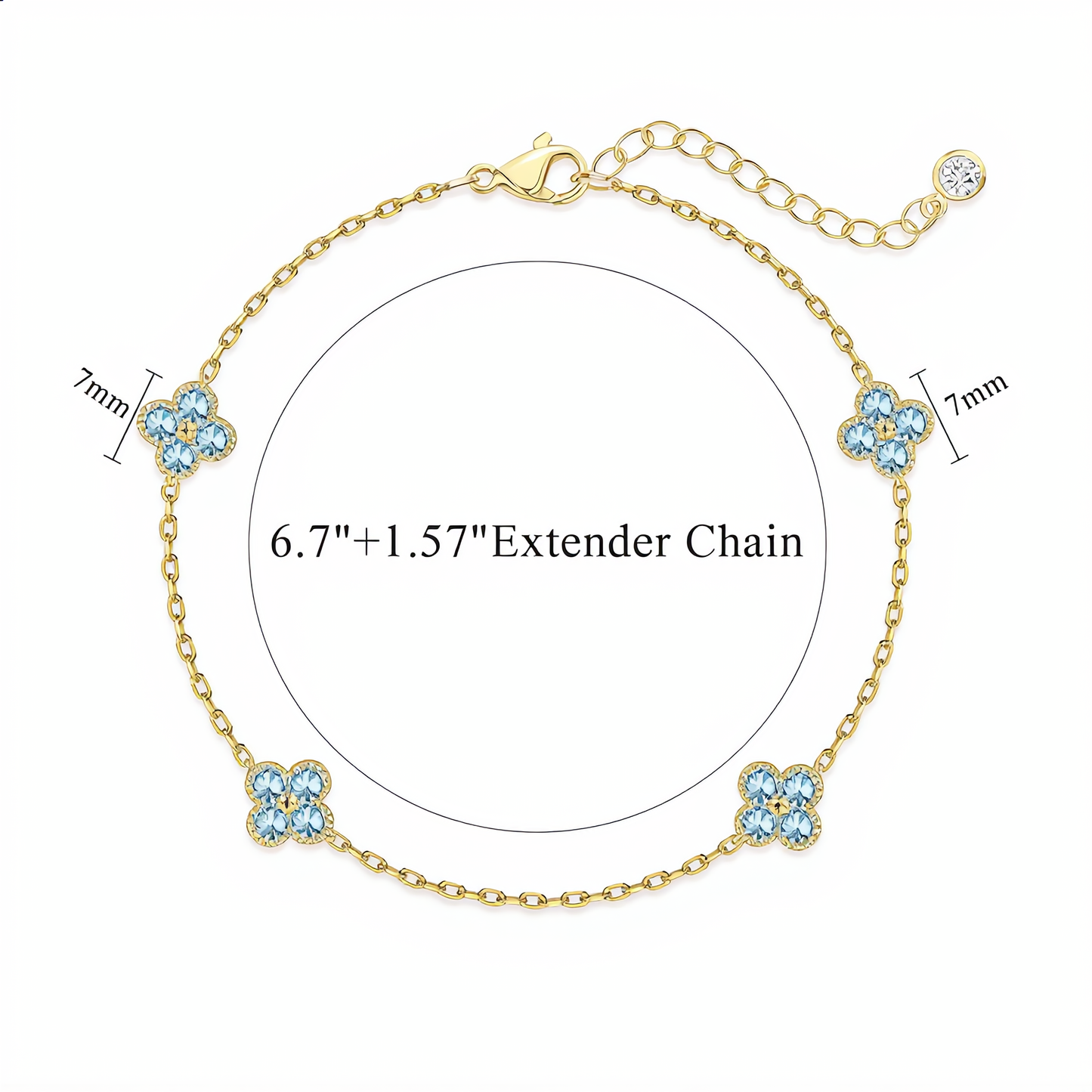 Floral Crystal Bracelet | Gold