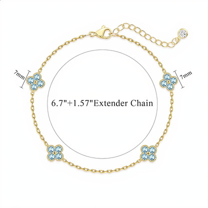 Floral Crystal Bracelet | Gold