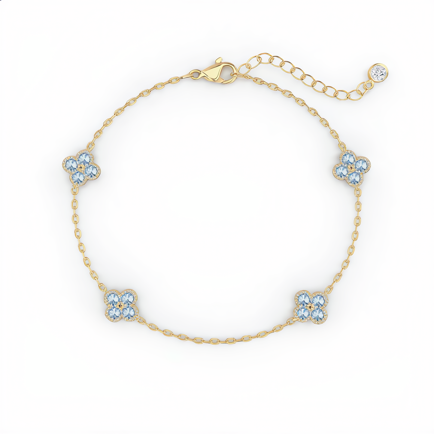 Floral Crystal Bracelet | Gold