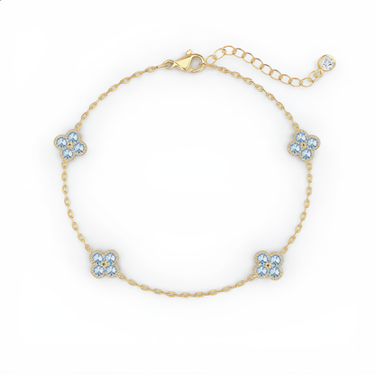 Floral Crystal Bracelet | Gold