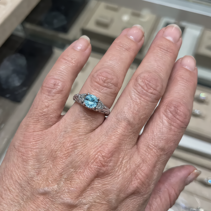 Blue Center Stone Ring | Silver