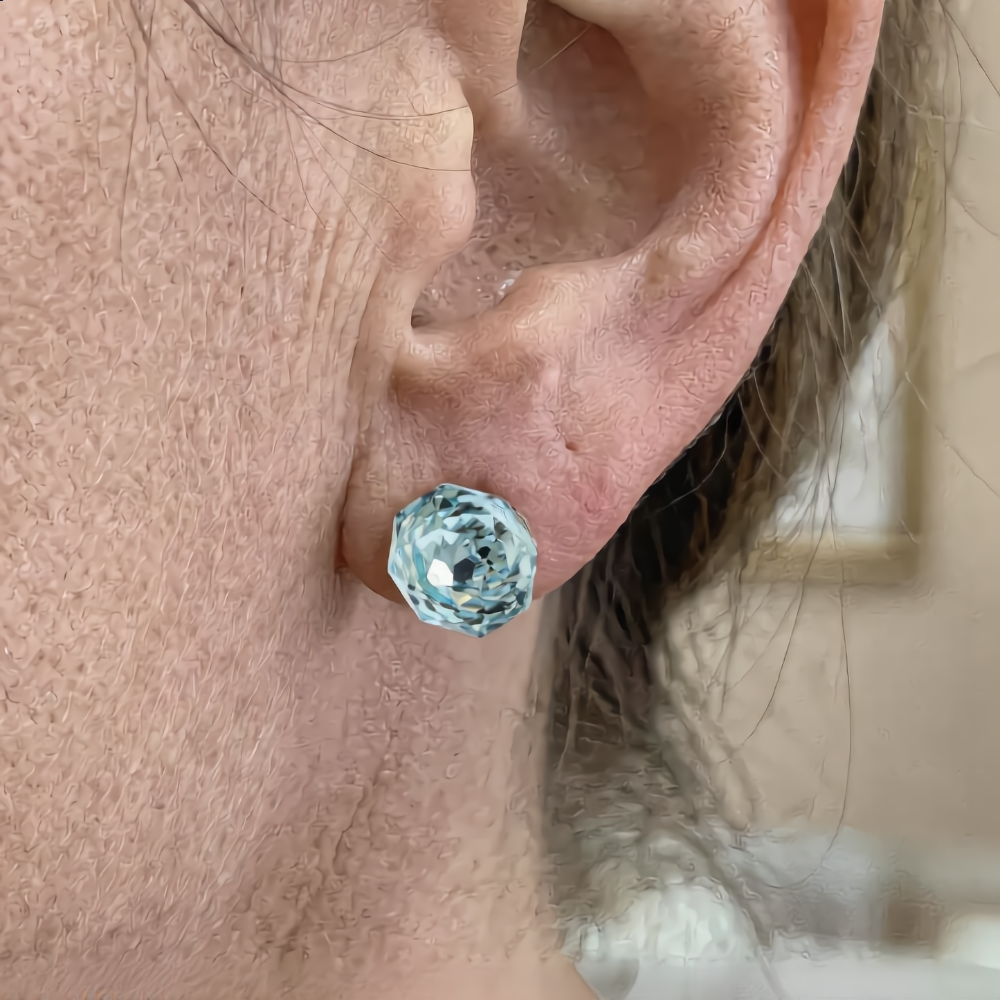 Delicate Ice Crystal Stud Earring | Silver