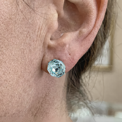 Delicate Ice Crystal Stud Earring | Silver