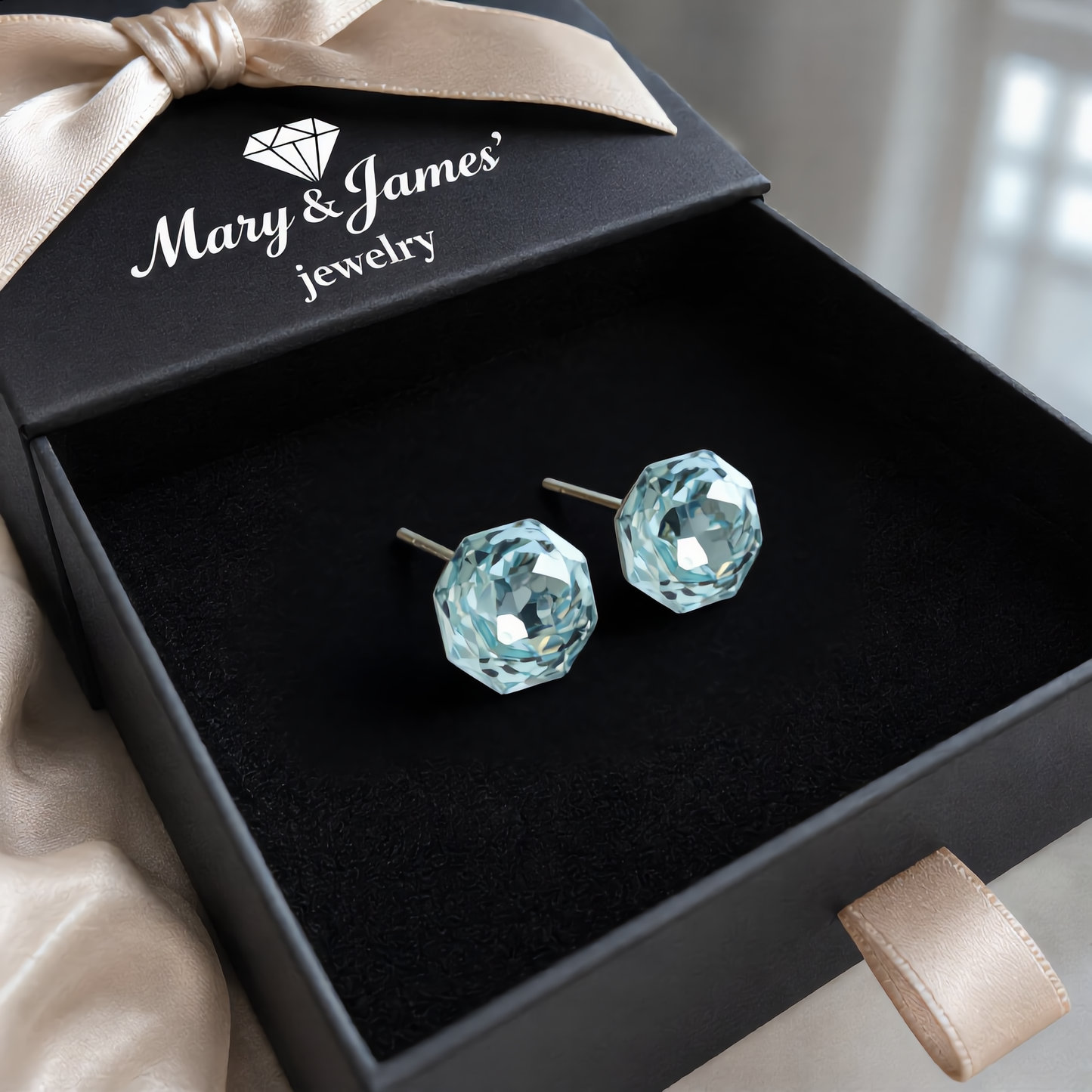 Delicate Ice Crystal Stud Earring | Silver