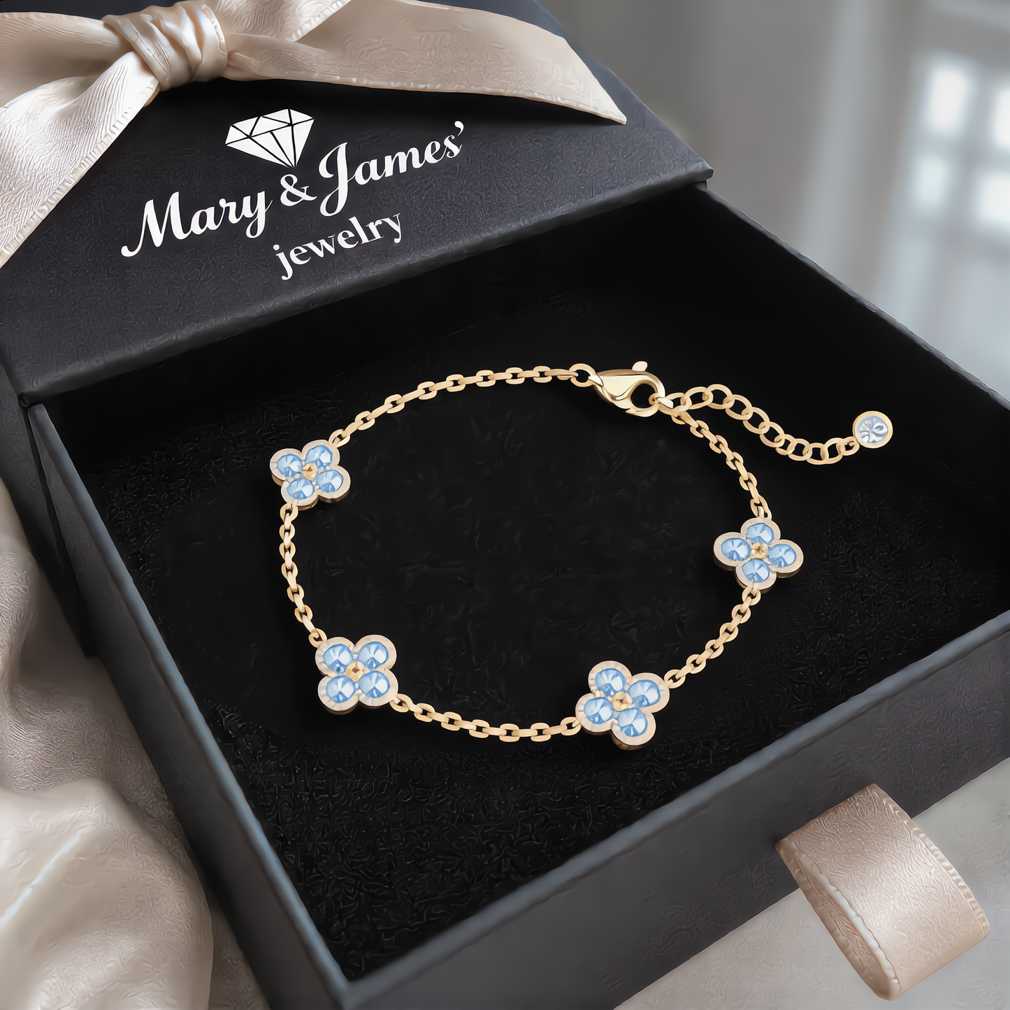 Floral Crystal Bracelet | Gold