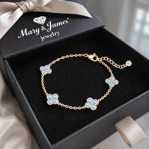 Floral Crystal Bracelet | Gold