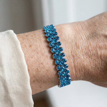Sparkling Blue Crystal Bracelet | Silver