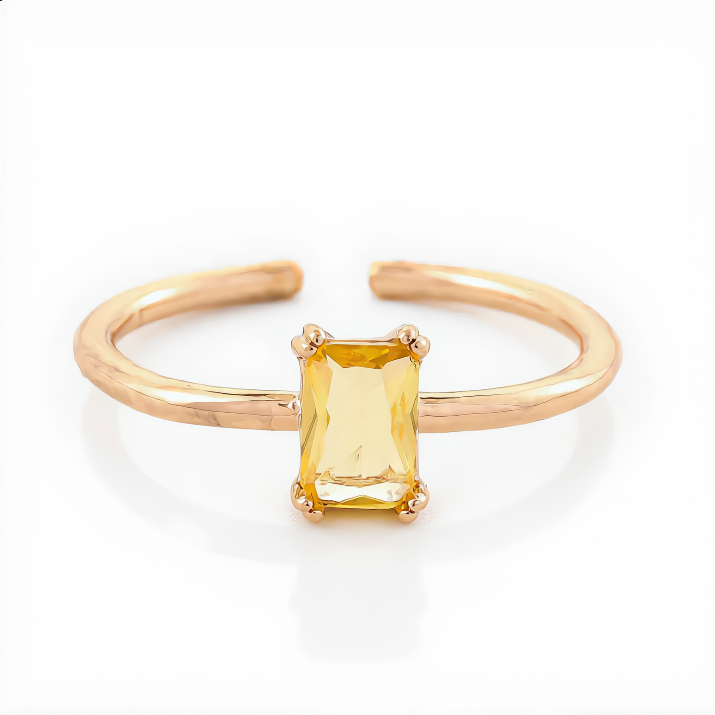 Radiant Yellow Gemstone Ring | Gold