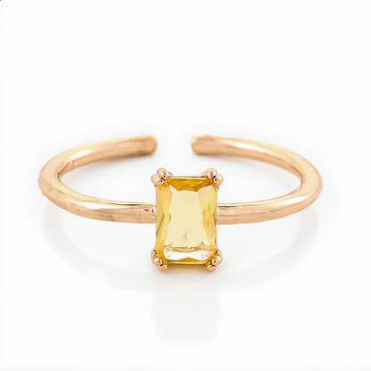 Radiant Yellow Gemstone Ring | Gold