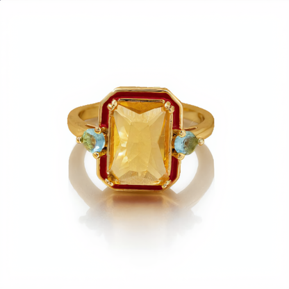 Golden Crystal Accent Ring | Gold