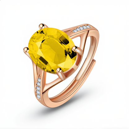 Radiant Oval Crystal Ring | Gold