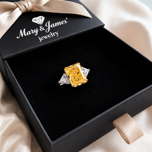Luxury Golden Gemstone Ring | Silver