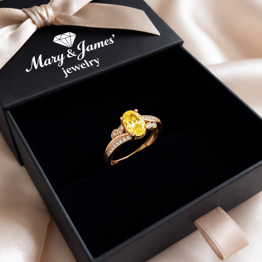 Sunshine Gem Twist Ring | Gold