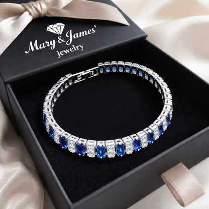Elegant Blue Crystal Bracelet | Silver