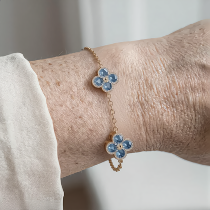 Floral Crystal Bracelet | Gold
