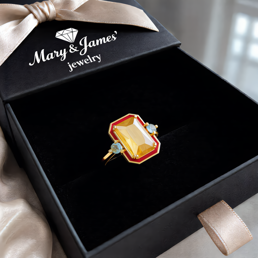 Golden Crystal Accent Ring | Gold
