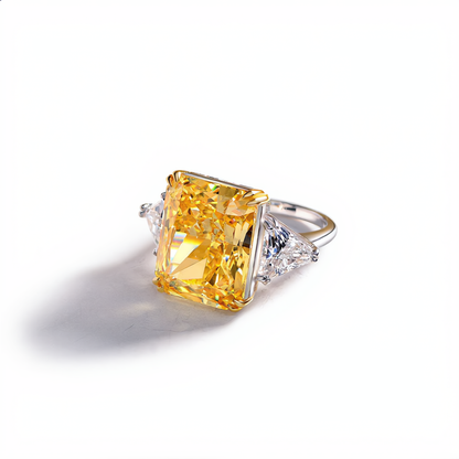 Luxury Golden Gemstone Ring | Silver