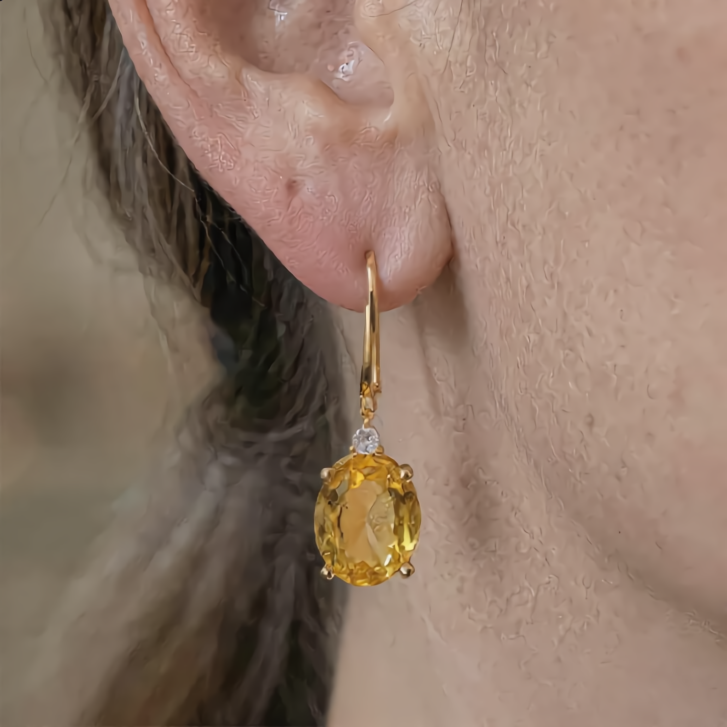 Elegant Golden Crystal Drop Earrings | Gold
