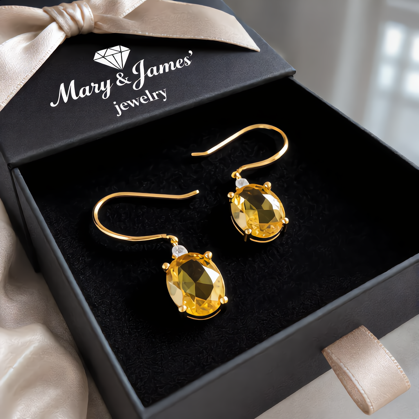 Elegant Golden Crystal Drop Earrings | Gold