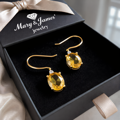 Elegant Golden Crystal Drop Earrings | Gold