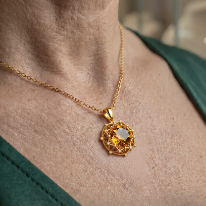 Amber Gem Jewelry Set | Gold