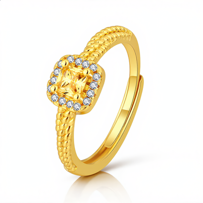 Square Crystal Jewelry Set | Gold