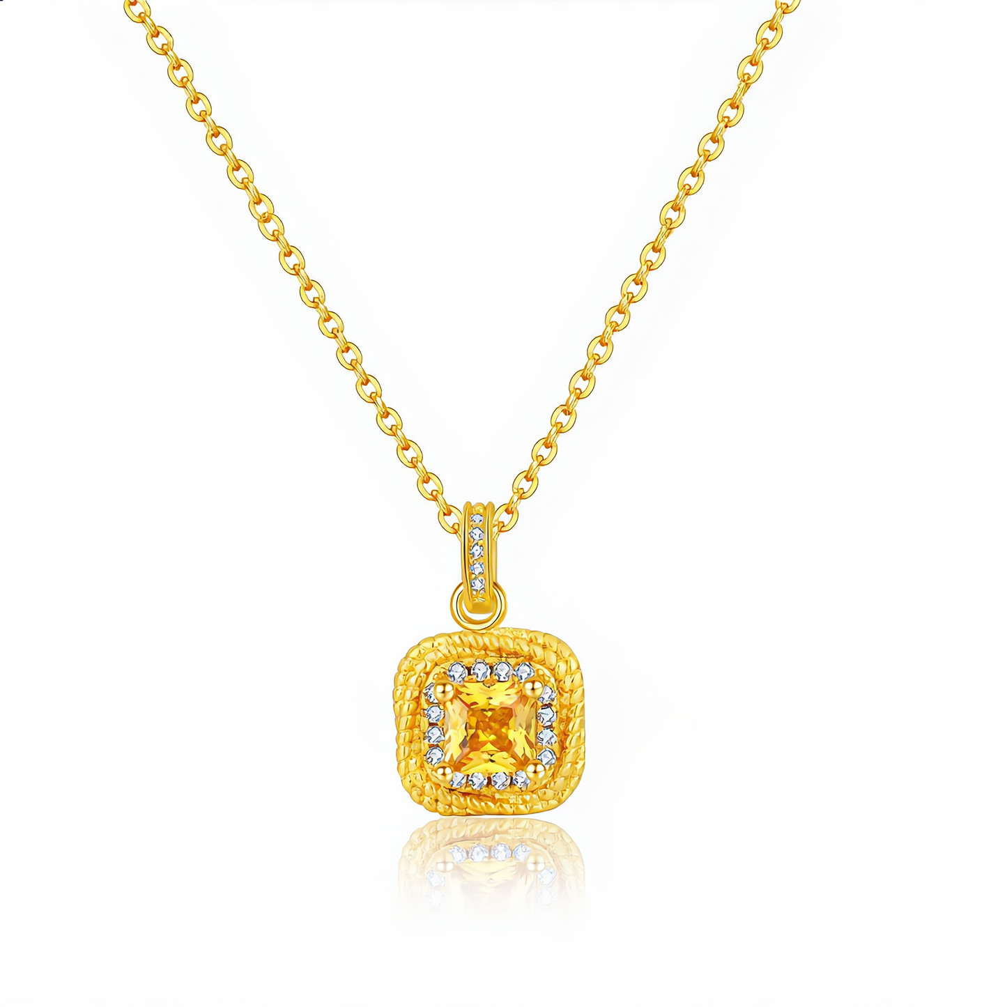 Square Crystal Jewelry Set | Gold