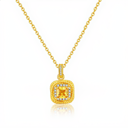 Square Crystal Jewelry Set | Gold
