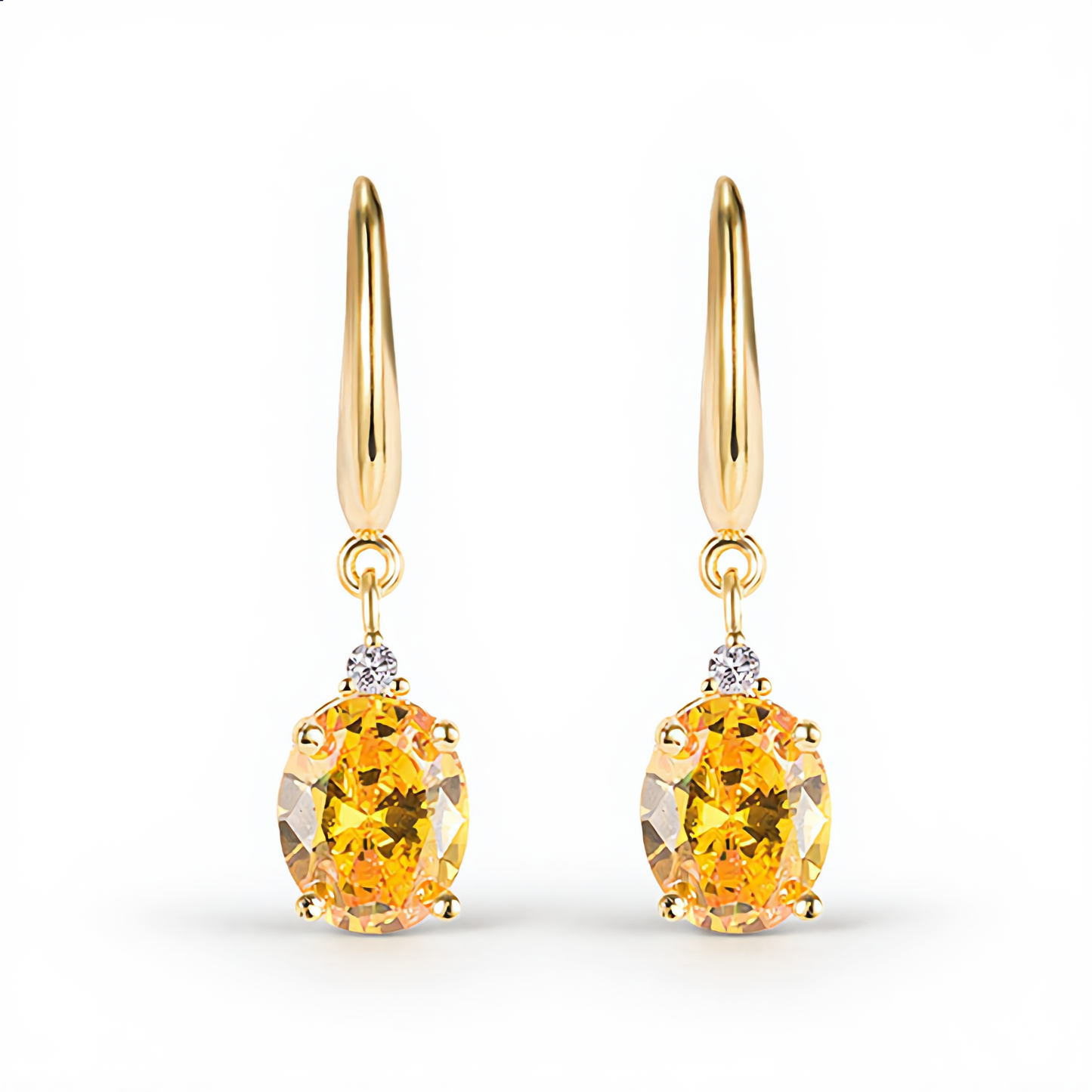 Elegant Golden Crystal Drop Earrings | Gold