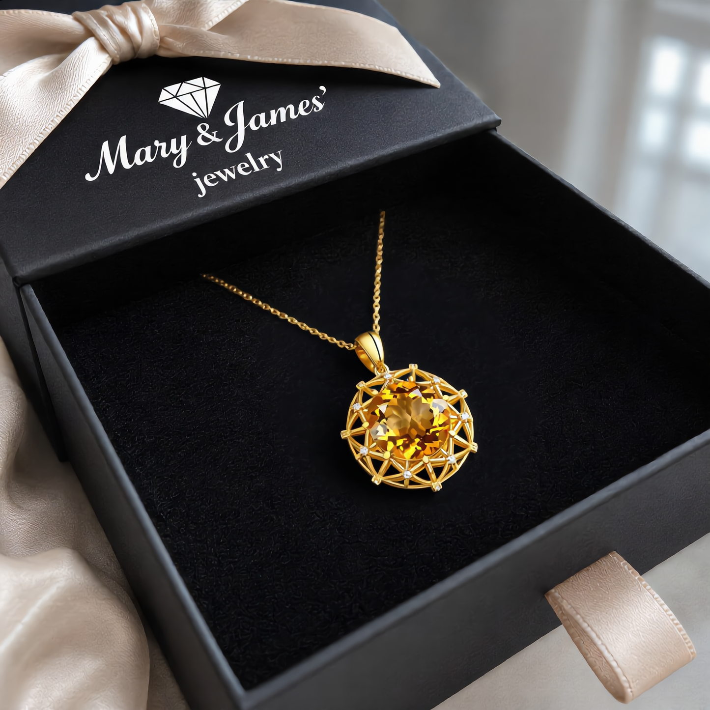 Amber Gem Jewelry Set | Gold