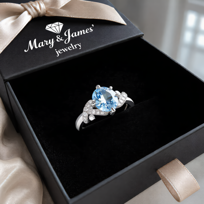 Aquamarine Blossom Ring | Silver