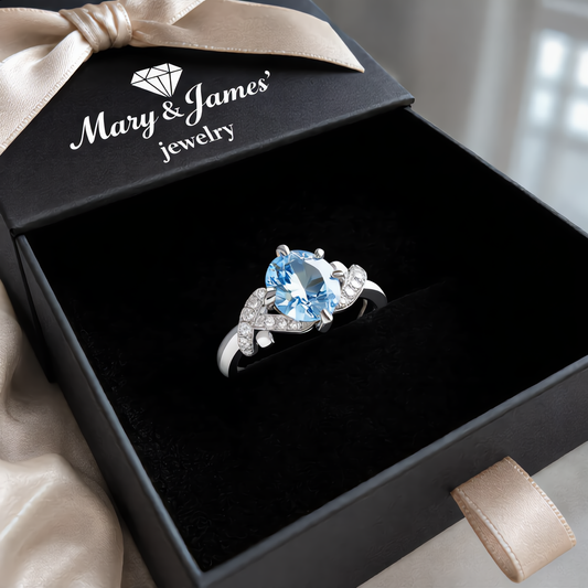 Aquamarine Blossom Ring | Silver