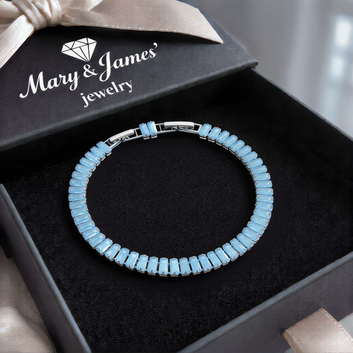 Luxury Retro Blue Zircon Bracelet | Silver