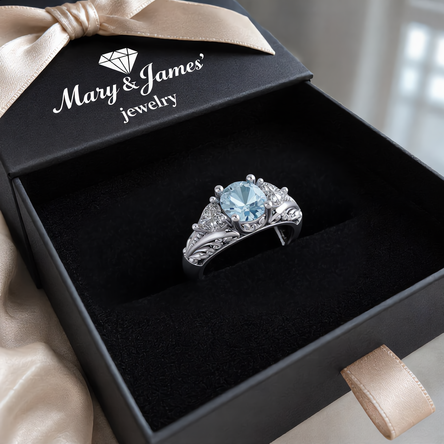 Blue Center Stone Ring | Silver