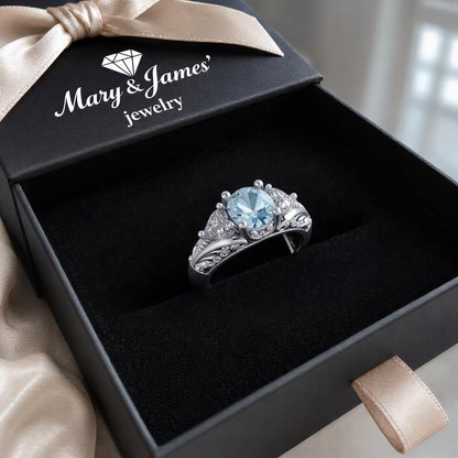 Blue Center Stone Ring | Silver
