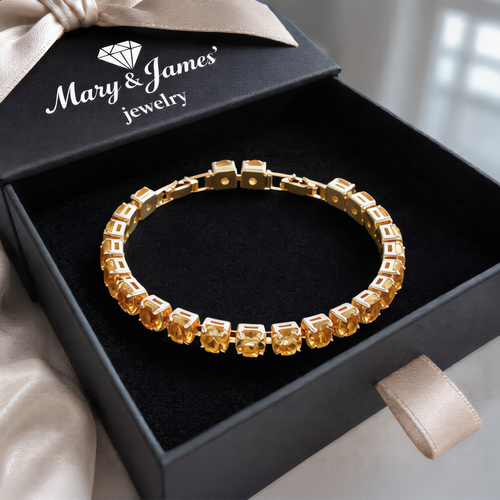 Champagne Crystal Bracelet | Gold