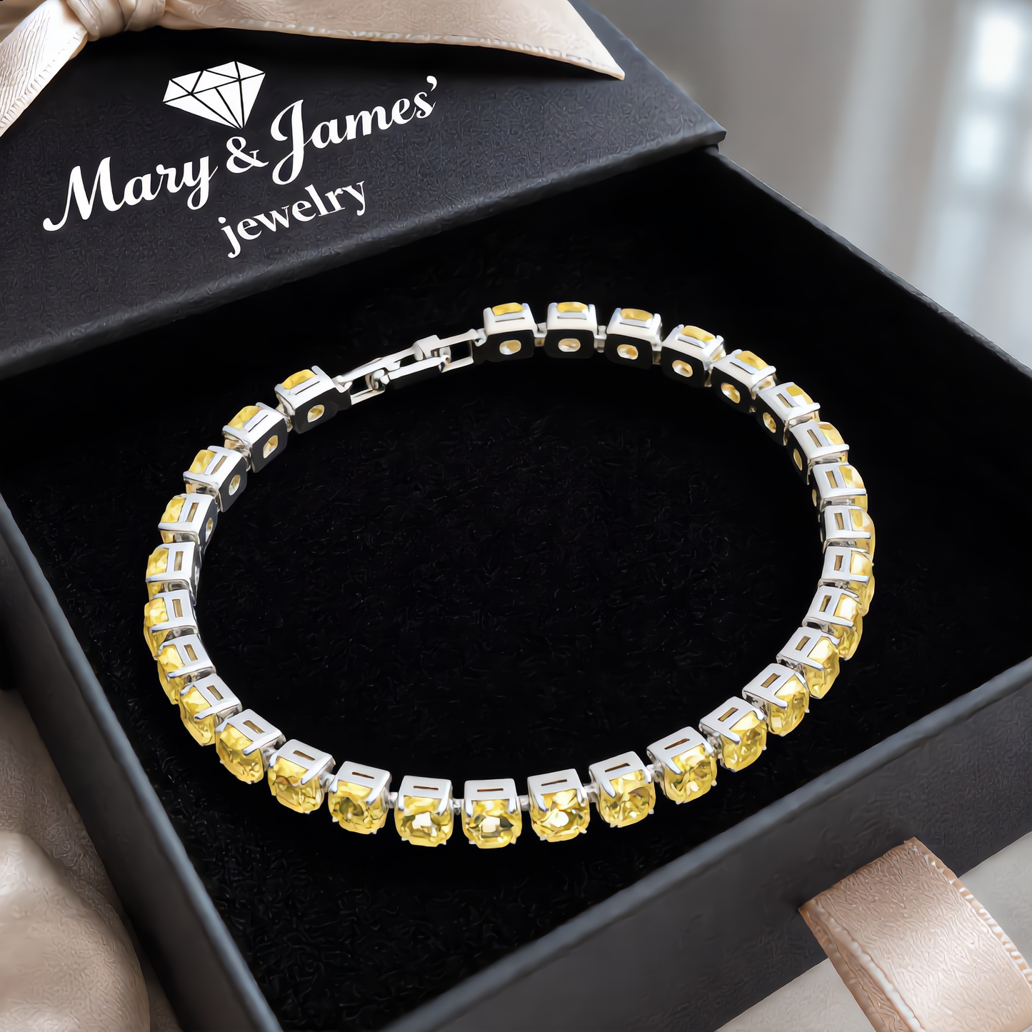 Brilliant Crystal Tennis Bracelet | Silver