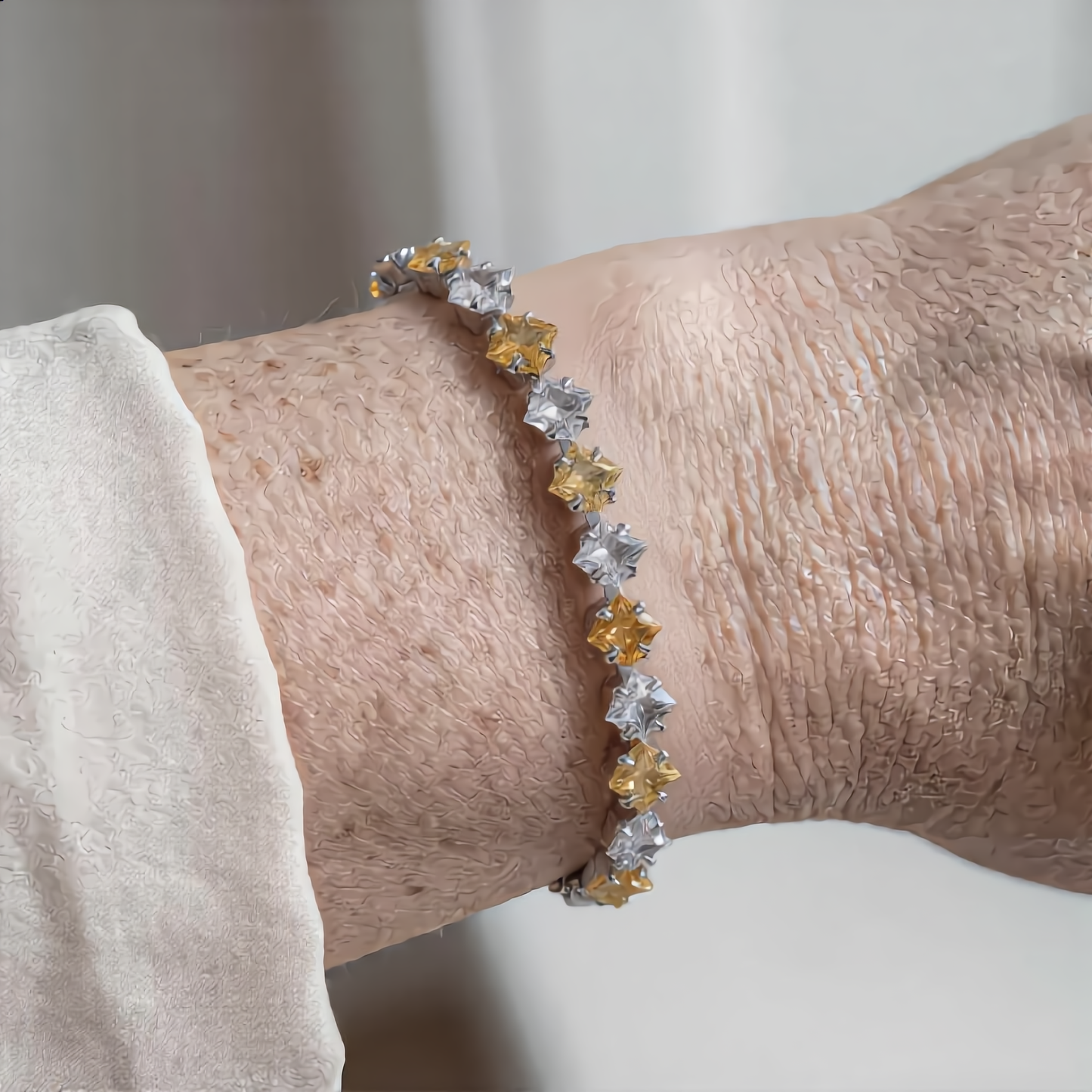 Golden Star Crystal Bracelet | Silver